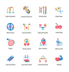 Set Of Exercise Hand Drawn Icons