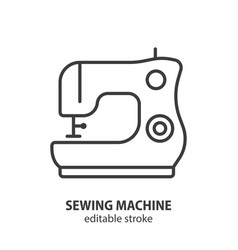 Sewing Machine Line Icon Tailor Equipment Outline