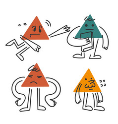 Hand Drawn Doodle Triangle Shape Character