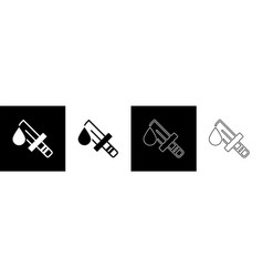 Set Bloody Knife Icon Isolated On Black And White