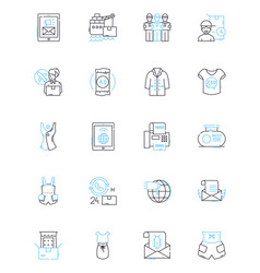 Inventory Control Linear Icons Set Stock