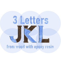 Letters J K And L Made Of Wood And Epoxy Resin