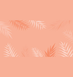 Abstract Peach Fuzz Background With Palm Leaves