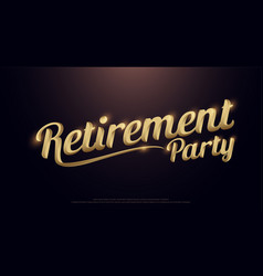 Retirement Party Golden Logo Calligraphy