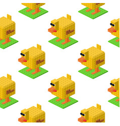 Isometric Duck Pattern Clipart