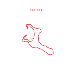 Kiribati Editable Outline Map