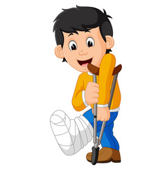 Boy with broken leg Royalty Free Vector Image - VectorStock