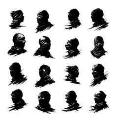 Ninja Heads Assassin Avatars Black And White