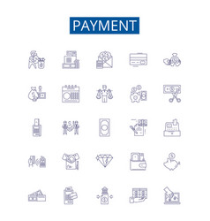 Payment Line Icons Signs Set Design Collection