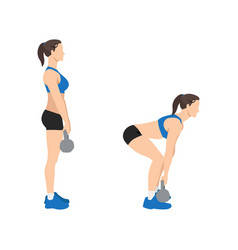 Woman Doing Kettlebell Deadlift Exercise