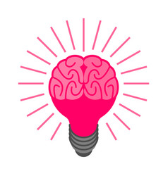 Brain Is Light Bulb Concept Idea New Ingenious