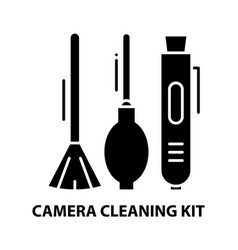 Camera Cleaning Kit Icon Black Sign