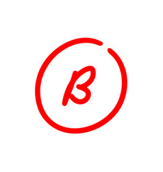 Letter B Grade Mark Red Color Test Score