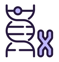 X Dna Gene Icon Outline Lab Mutation