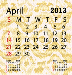 April 2013 Calendar Albino Snake Skin