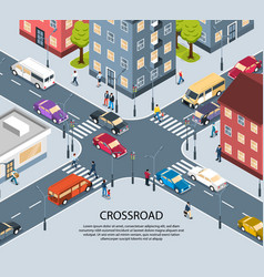 City Crossroad Isometric Poster