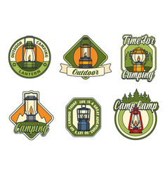 Lantern Camp Emblem Outdoor Camping Badge