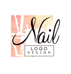 Nail logo design element for nail bar manicure Vector Image