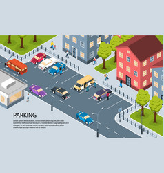 City Parking Isometric Poster