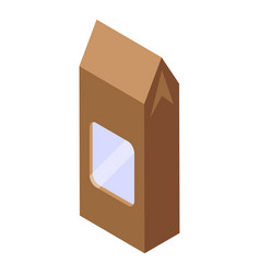 Eco Paper Bag Icon Isometric Snack Pack