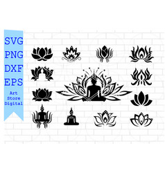 Lotus Flower Svg Bundle Svg Png Dxf Eps