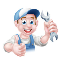 Mechanic Plumber Cartoon Man