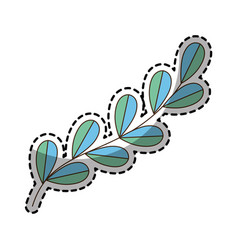 Sticker Color Silhouette Oval Leaves