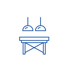 Table In The Living Room Line Icon Concept