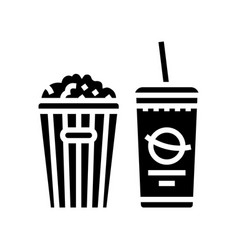 Popcorn Soda Drink Glyph Icon