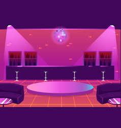 Empty Nightclub Or Bar With Counter And Dance