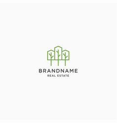 Eco Building Logo Icon Design Template Green