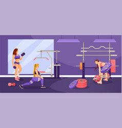 Fitness Club Concept With Gym Space Women Traning