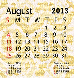 August 2013 Calendar Albino Snake Skin