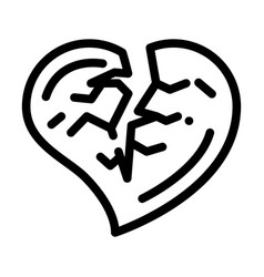 Broken Heart Divorce Line Icon