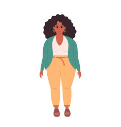 Modern Young Overweight Black Woman In Casual