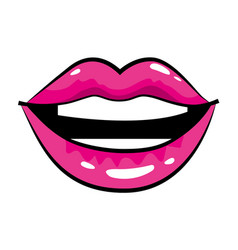 Pop art comic lips cartoon Royalty Free Vector Image