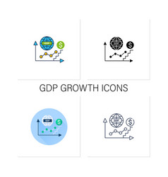 Gdp Growth Icons Set