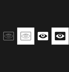 Set Red Eye Effect Icon Isolated On Black