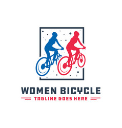 Two Female Cyclists Logo