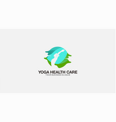 Yoga Health Care Logo Design Icon