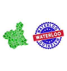 Bicolor Waterloo Grunge Stamp With Eco Green