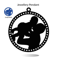 Father And Baby Pendant Jewellery Silhouette