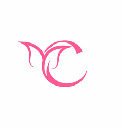 Flower Beautiful Beauty Logo Letter C