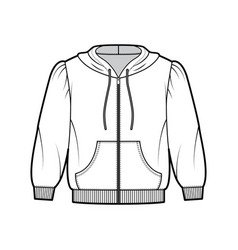 Zip-up Cropped Cotton-jersey Hoodie Technical