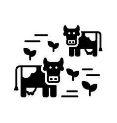 Cow On A Pasture Glyph Icon