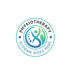 Physiotherapy With People Leaf Logo Design