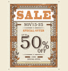 Retro Sale Poster Template Design