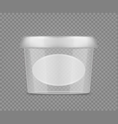 Transparent Bucket Mockup With Label For Yogurt