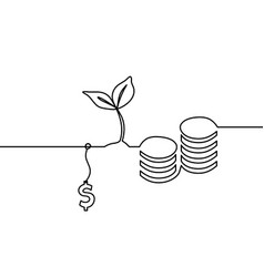 Abstract Coins With Dollar As Continuous Lines