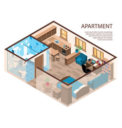 Apartment Interior Isometric Composition